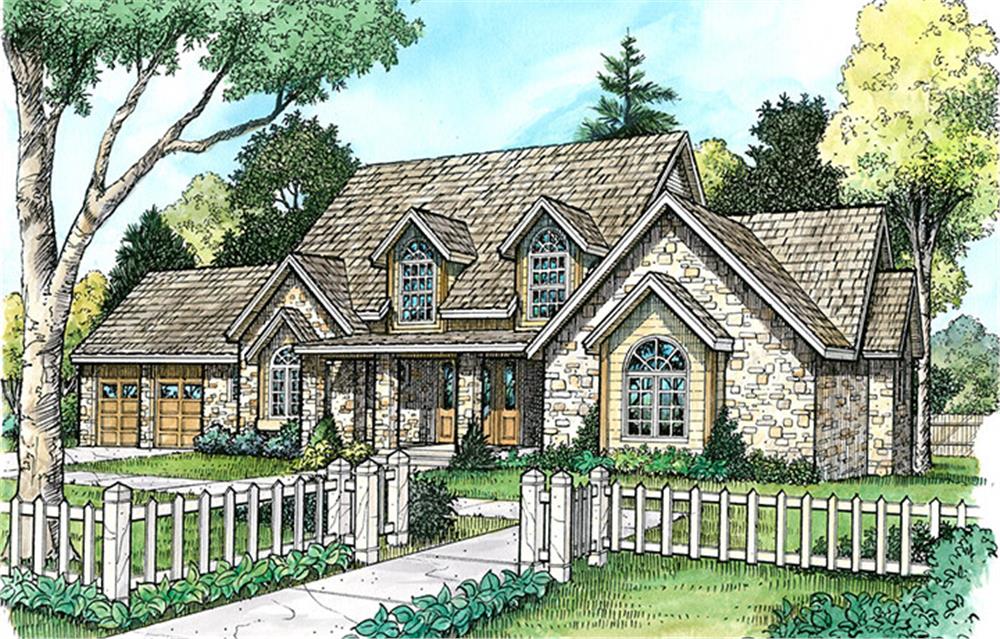 Front elevation of Country home (ThePlanCollection: House Plan #192-1026)