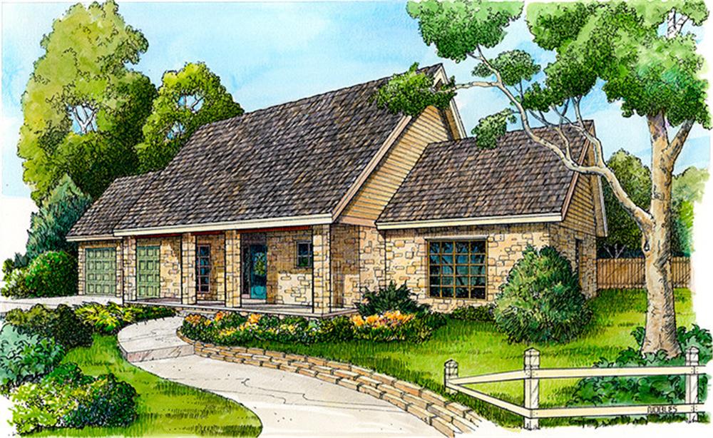 Front elevation of Country home (ThePlanCollection: House Plan #192-1053)