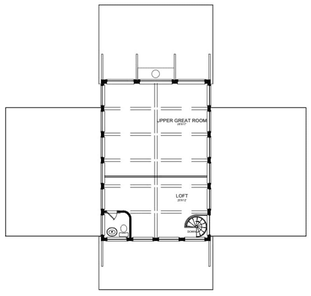 Upper Level of A Frame Plan #192-1071