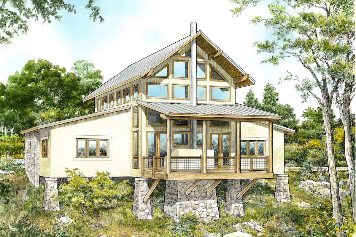 Rear View of this 2-Bedroom, 1548 Sq Ft Plan - 192-1071