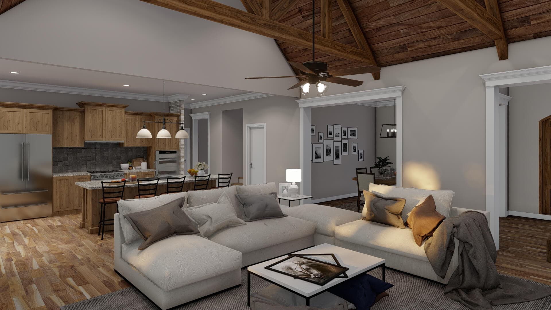 Great Room: Fireplace of this 4-Bedroom,2647 Sq Ft Plan -193-1000