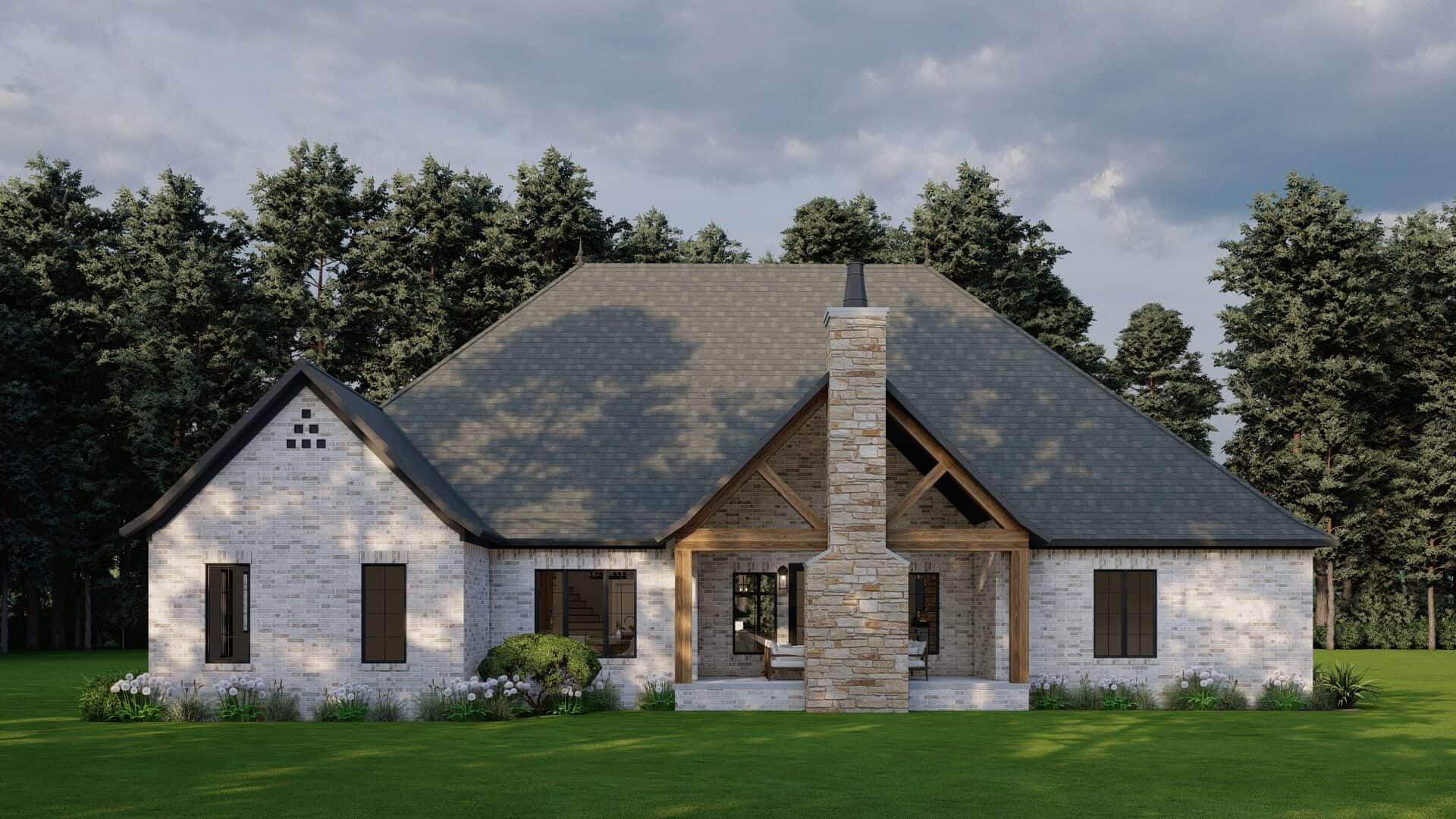 Rear View of this 4-Bedroom,2647 Sq Ft Plan -193-1000