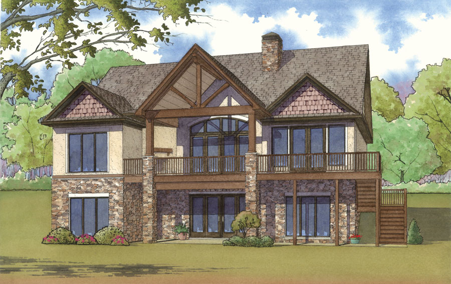 Rear View of this 4-Bedroom, 2178 Sq Ft Plan - 193-1002