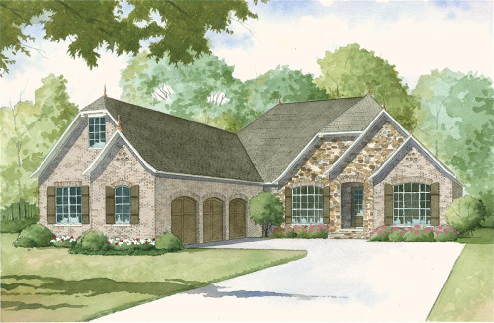 Front elevation of Cottage home (ThePlanCollection: House Plan #193-1012)