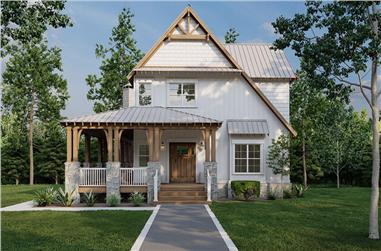 3-Bedroom, 2008 Sq Ft Cottage Home Plan - 193-1015 - Main Exterior