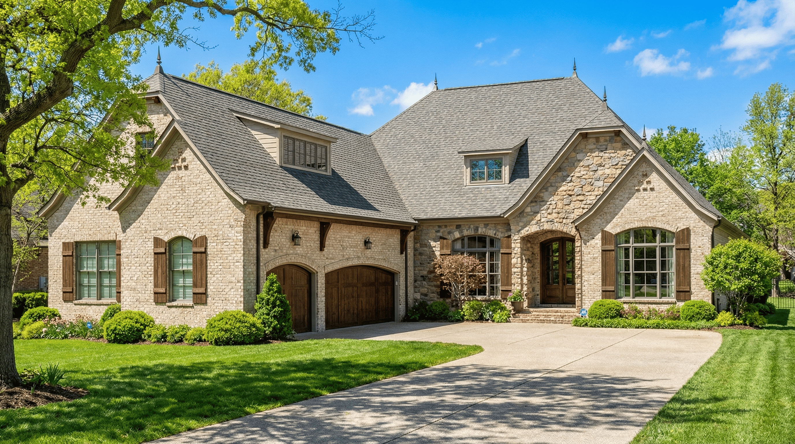 Front elevation of Craftsman home (ThePlanCollection: House Plan #193-1019)