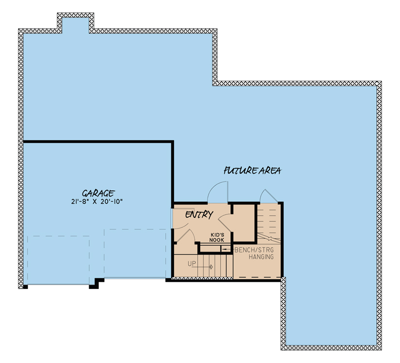 Floor Plan Basement of Country Plan #193-1023