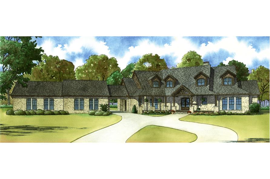 5-Bedroom, 4595 Sq Ft Country Home Plan - 193-1026 - Main Exterior