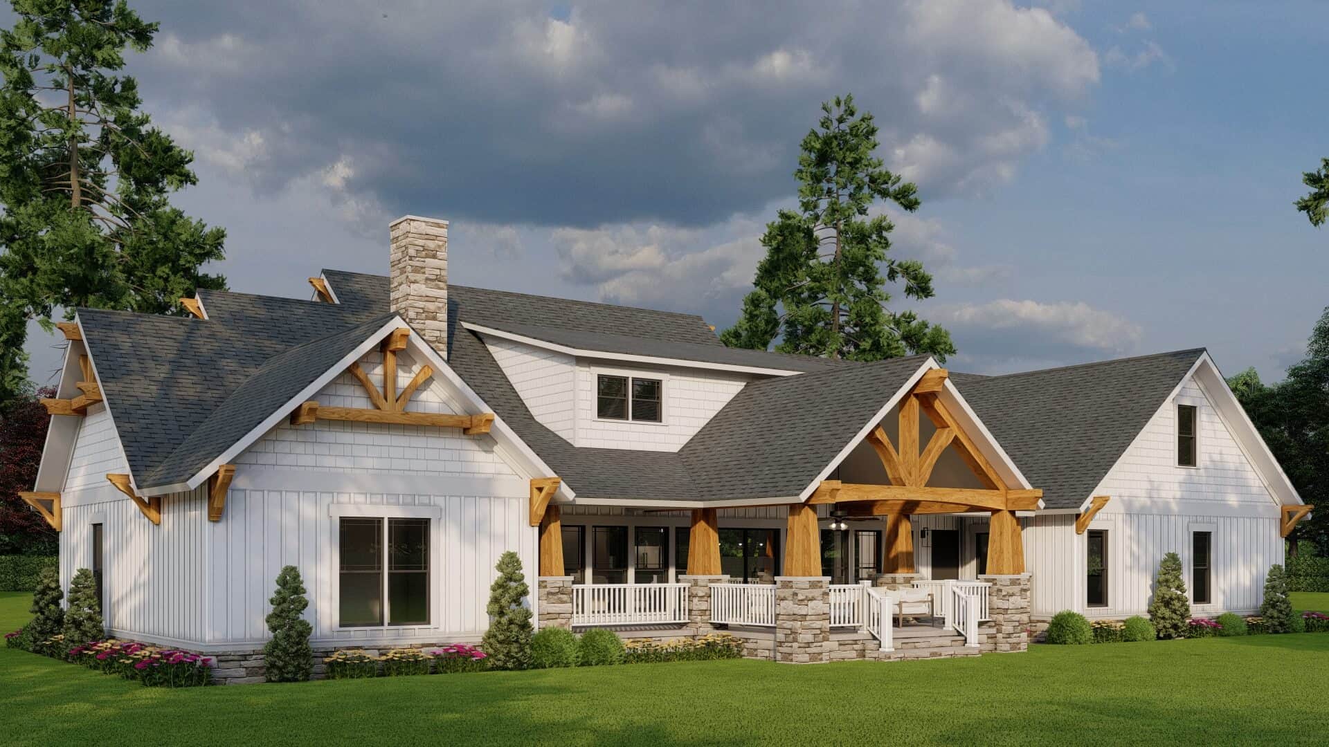 Home Plan Rear Elevation of this 4-Bedroom,3925 Sq Ft Plan -193-1028