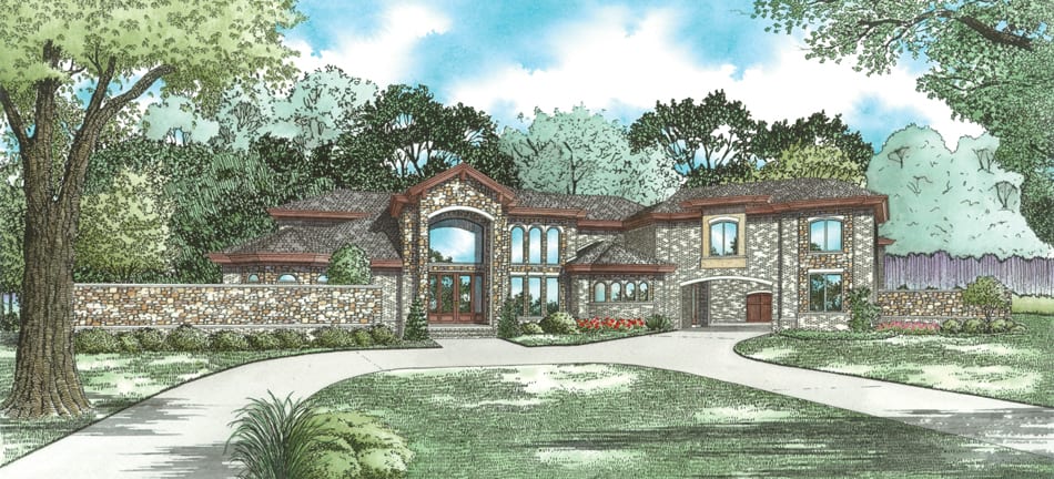 Front View of this 5-Bedroom, 8160 Sq Ft Plan - 193-1032
