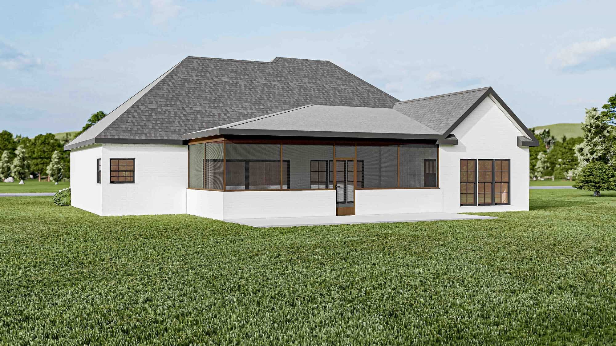 Rear View of this 3-Bedroom, 1640 Sq Ft Plan - 193-1033