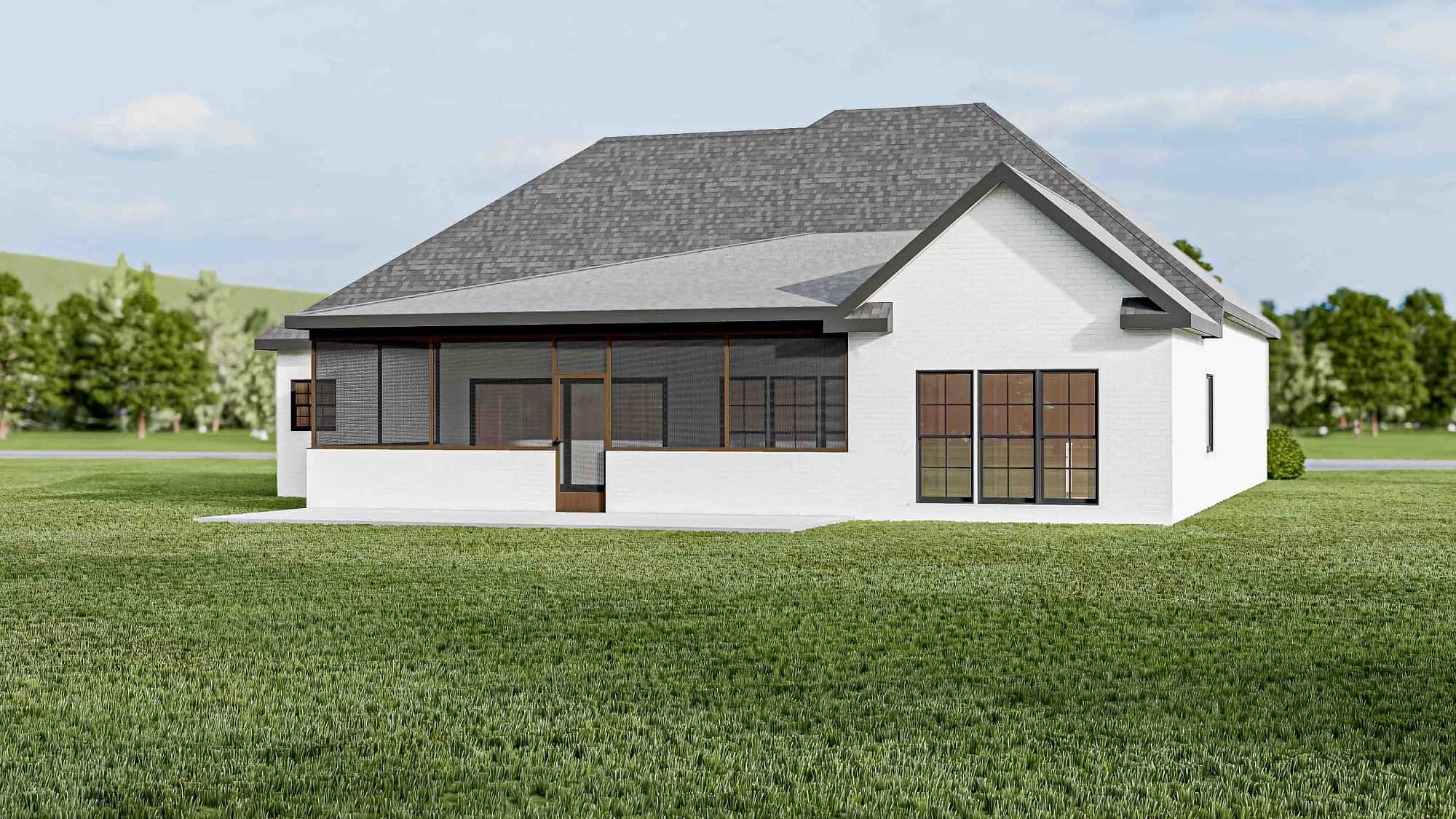Rear View of this 3-Bedroom, 1640 Sq Ft Plan - 193-1033