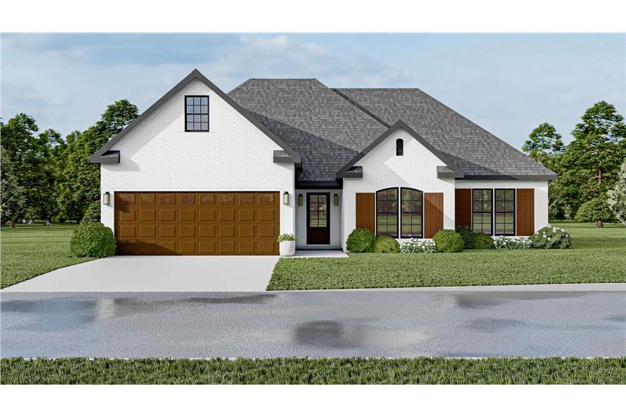 193-1033: Home Plan 3D Image-Front View