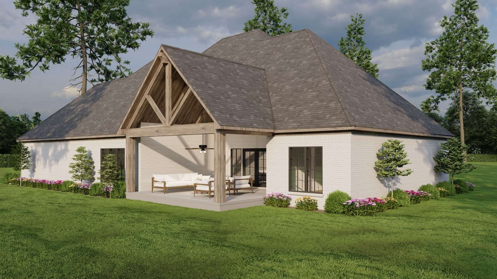 Rear View of this 3-Bedroom,2410 Sq Ft Plan -193-1034