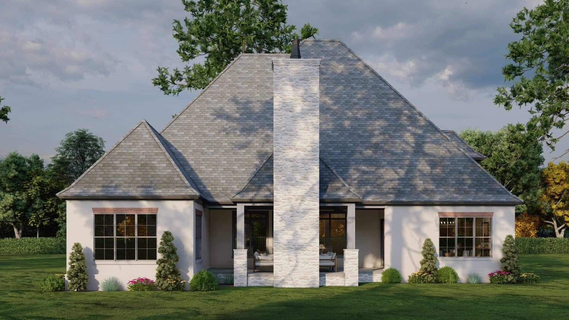 Rear View of this 4-Bedroom,3213 Sq Ft Plan -193-1036