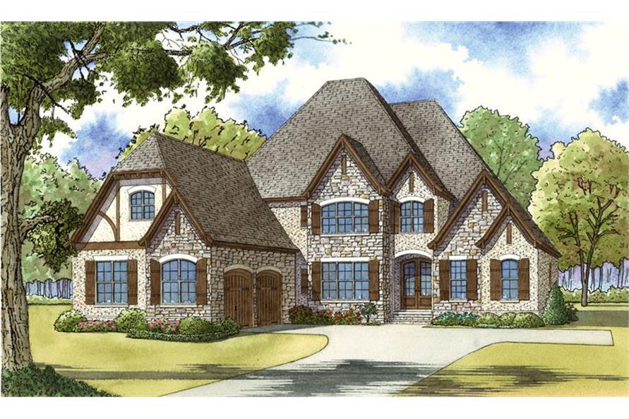 Front View of this 4-Bedroom, 3213 Sq Ft Plan - 193-1036