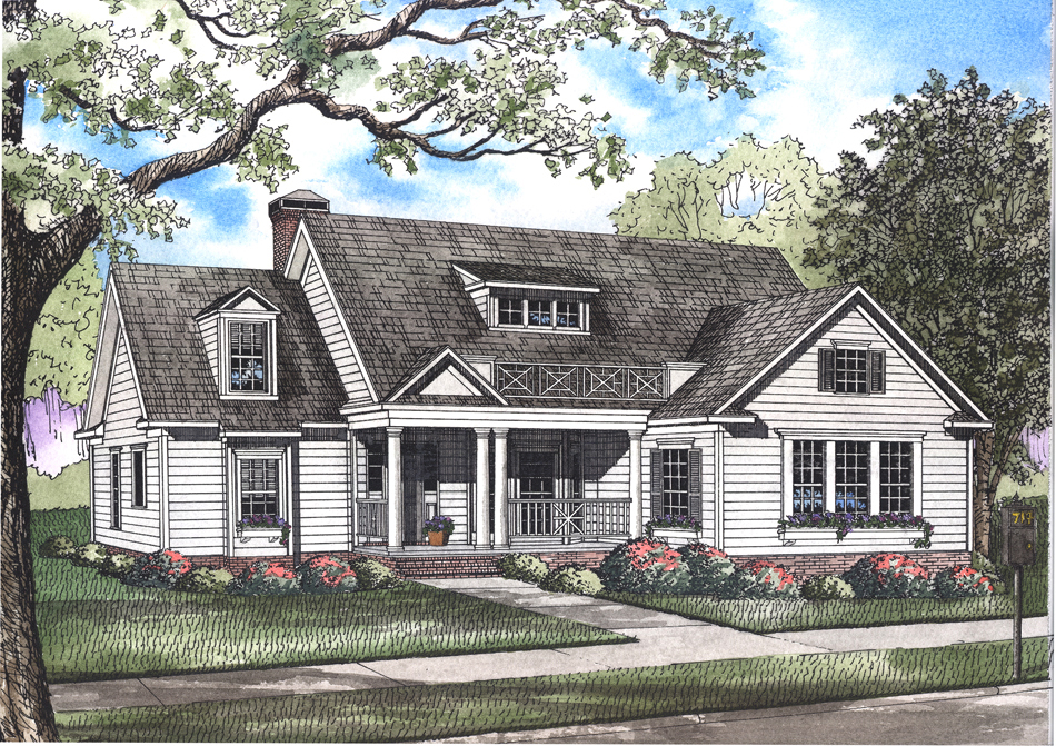 Front elevation of Country home (ThePlanCollection: House Plan #193-1039)