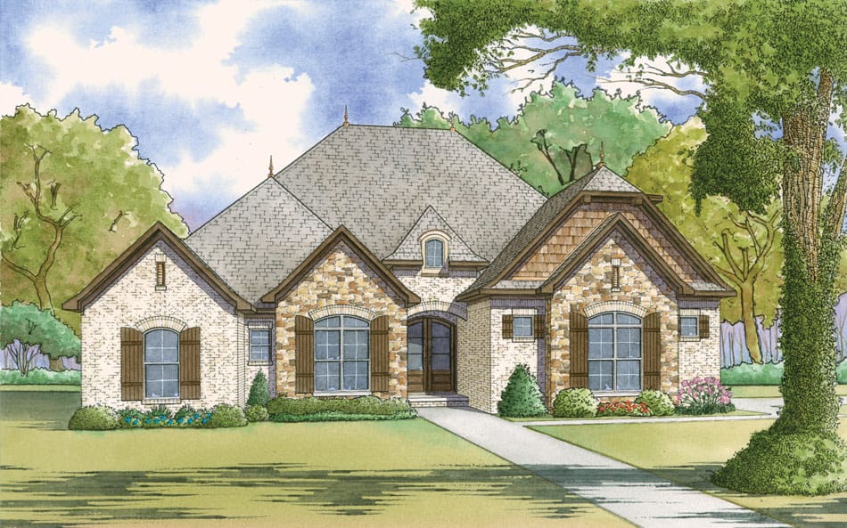 Front View of this 4-Bedroom, 2126 Sq Ft Plan - 193-1045