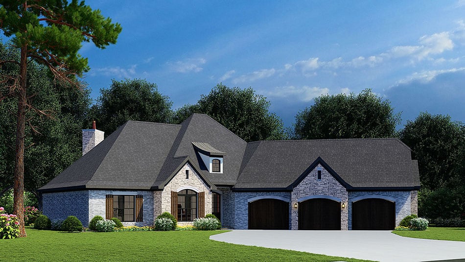 Front View of this 4-Bedroom, 1901 Sq Ft Plan - 193-1047