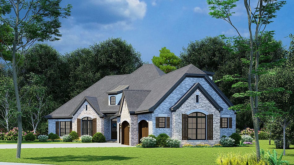 Right Side View of this 4-Bedroom, 1901 Sq Ft Plan - 193-1047