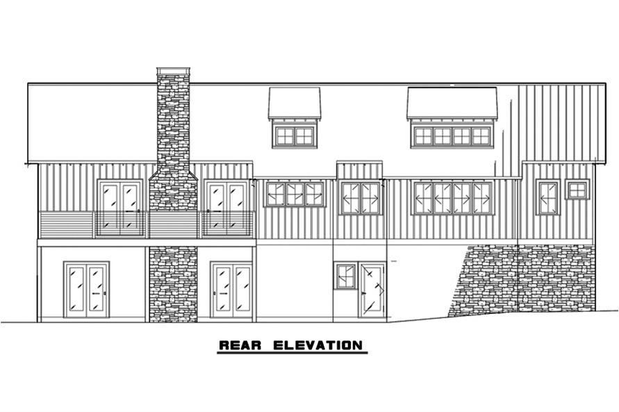 Home Plan Rear Elevation of this 3-Bedroom,1981 Sq Ft Plan -193-1055