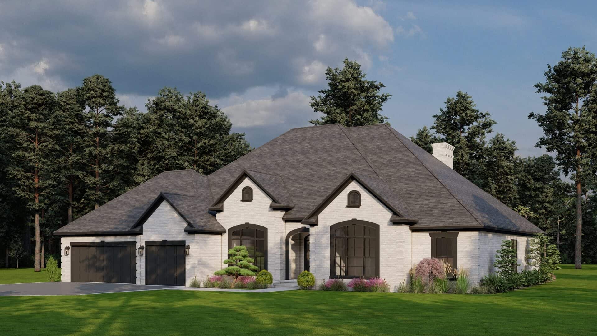 Home Plan Front Elevation of this 5-Bedroom,3264 Sq Ft Plan -193-1059