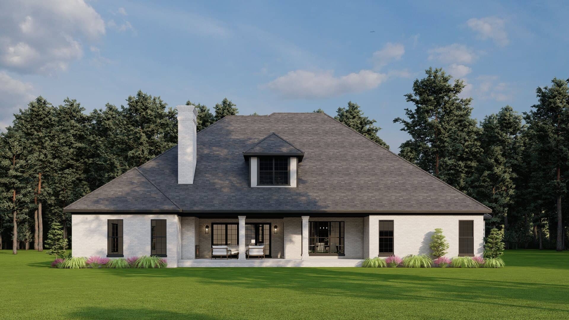 Home Plan Rear Elevation of this 5-Bedroom,3264 Sq Ft Plan -193-1059