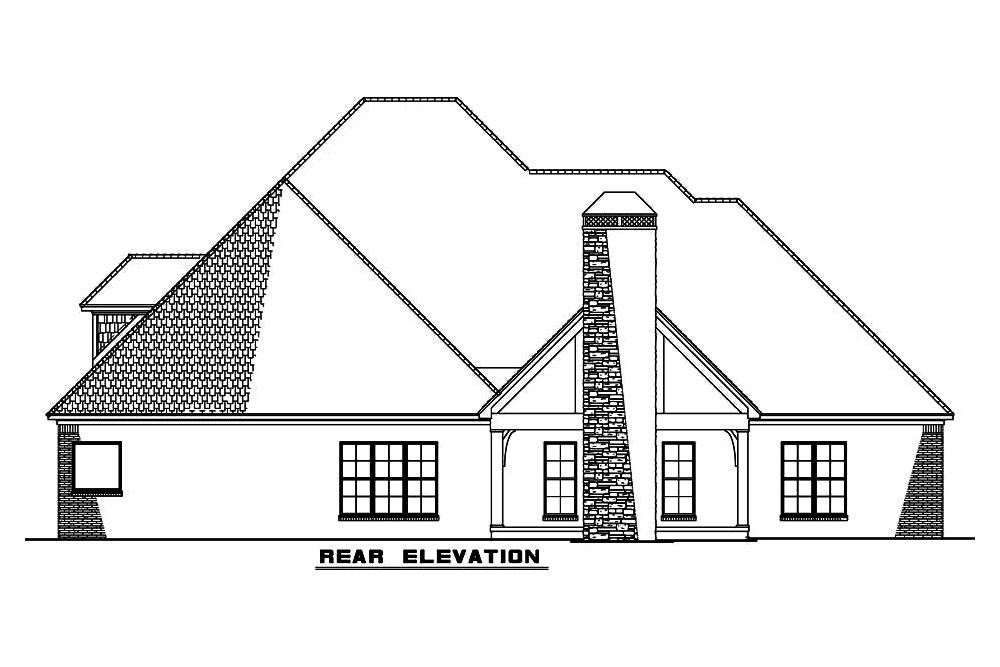 Home Plan Rear Elevation of this 4-Bedroom,2556 Sq Ft Plan -193-1063