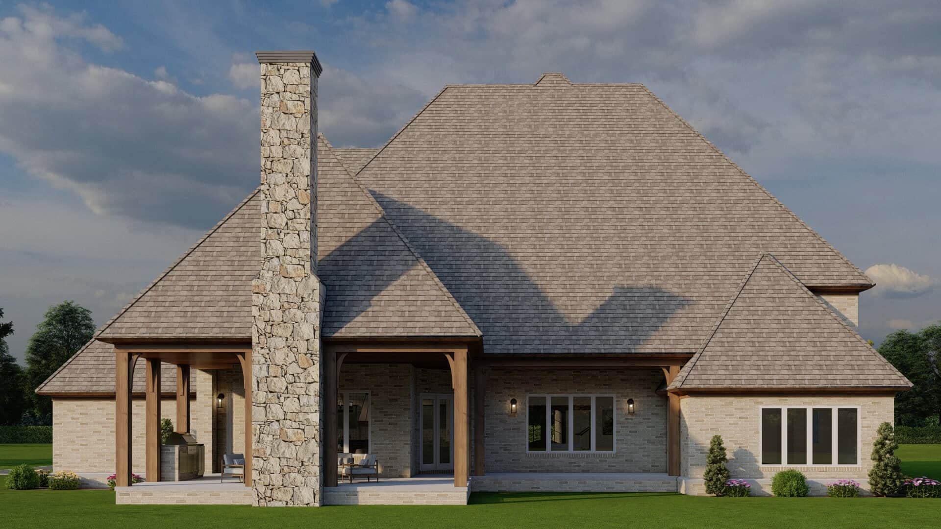 Rear View of this 4-Bedroom,6001 Sq Ft Plan -193-1065