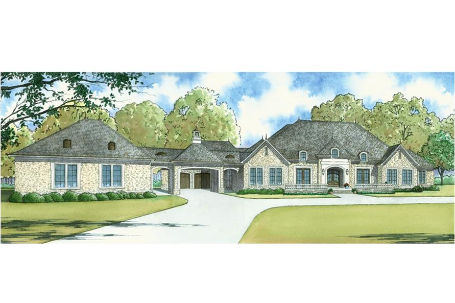 193-1067: Home Plan Front Elevation