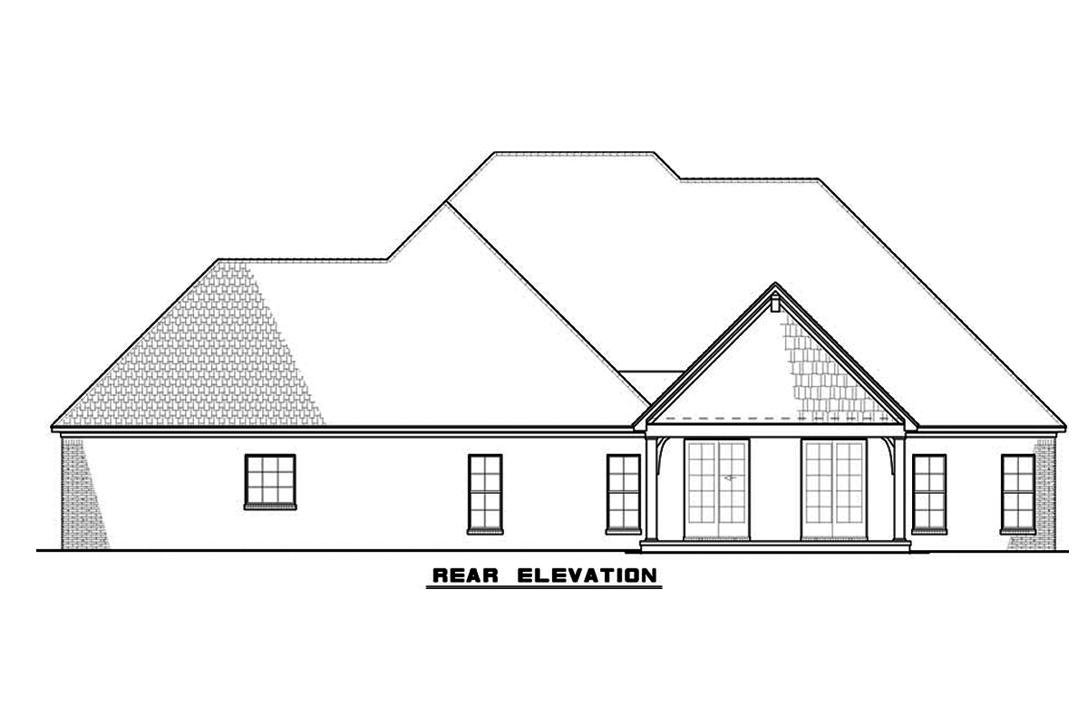 Home Plan Rear Elevation of this 3-Bedroom,2253 Sq Ft Plan -193-1069