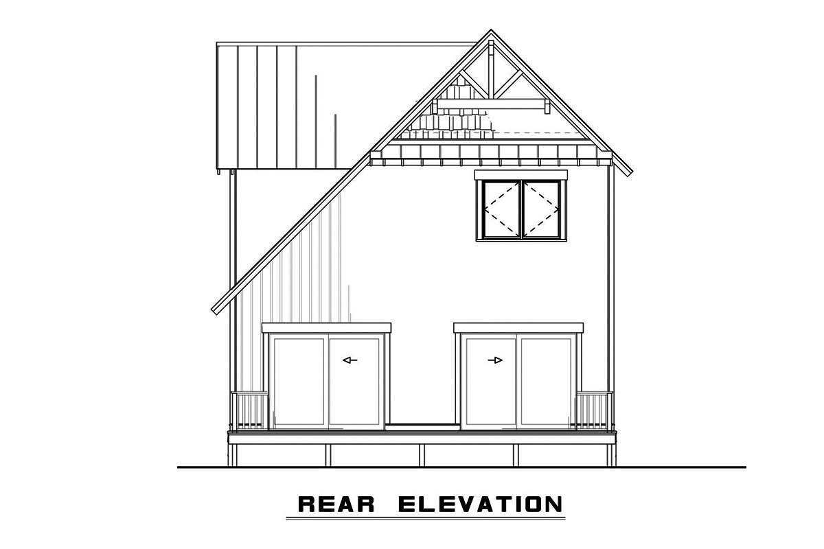 Home Plan Rear Elevation of this 3-Bedroom,1706 Sq Ft Plan -193-1070