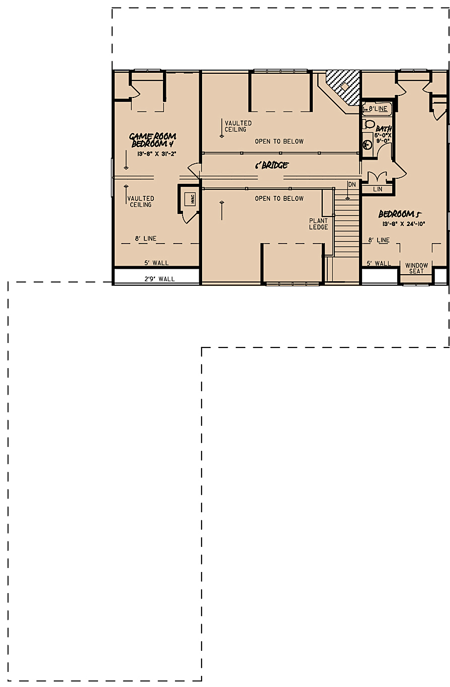 Floor Plan Upper Level of Farmhouse Plan #193-1083