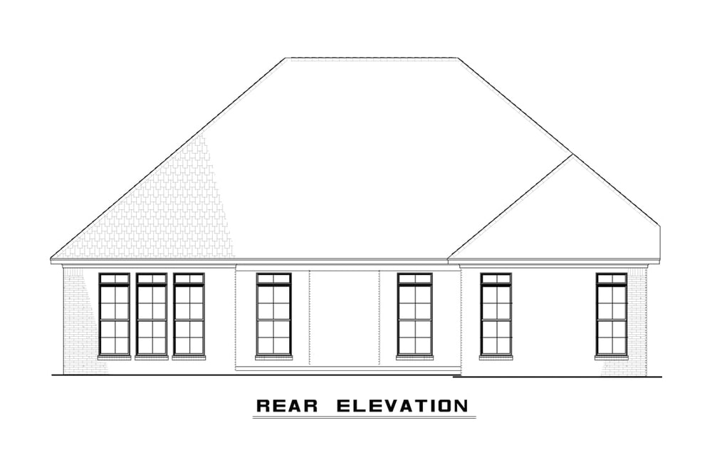 Home Plan Rear Elevation of this 3-Bedroom,1757 Sq Ft Plan -193-1085