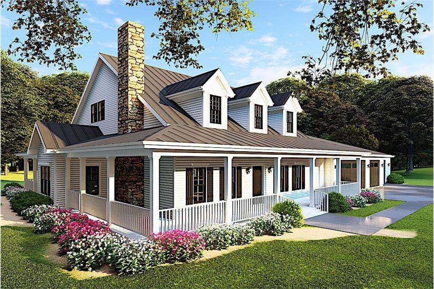 Left Side View of this 4-Bedroom, 3416 Sq Ft Plan - 193-1091