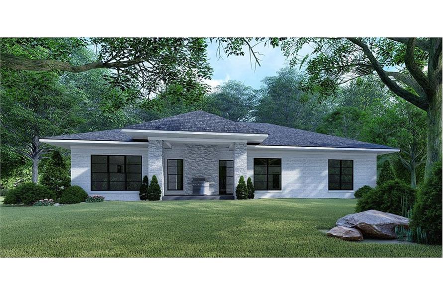Home Plan Rear Elevation of this 4-Bedroom,1649 Sq Ft Plan -193-1100