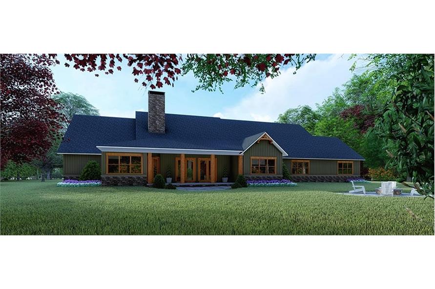 Rear View of this 4-Bedroom, 5098 Sq Ft Plan - 193-1101