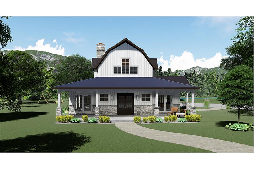 Front View of this 3-Bedroom, 3414 Sq Ft Plan - 193-1102