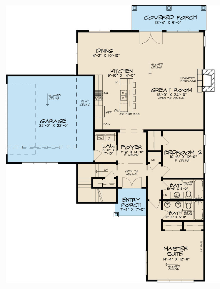 Floor Plan First Story of Contemporary Plan #193-1111