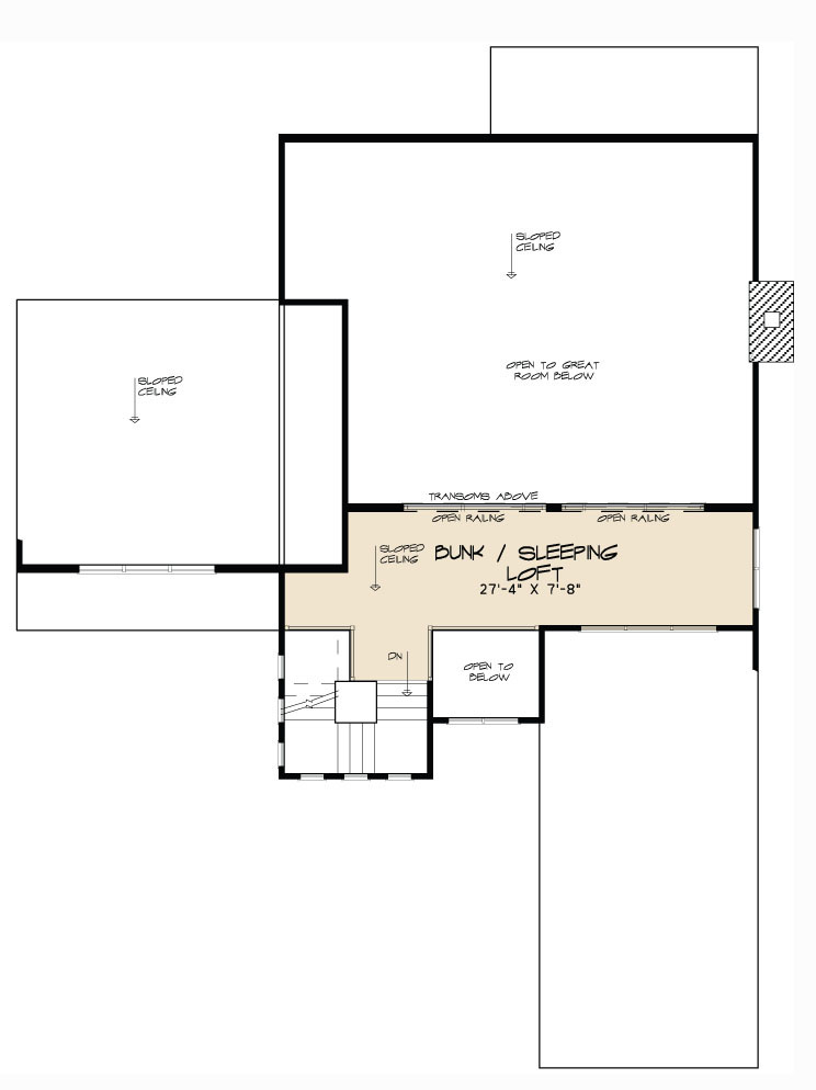 Floor Plan Second Story of Contemporary Plan #193-1111