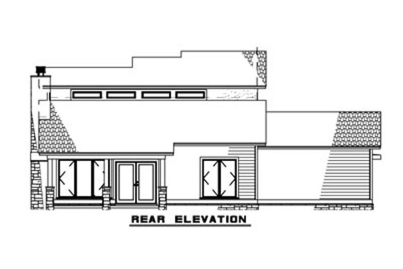 Home Plan Rear Elevation of this 2-Bedroom,1911 Sq Ft Plan -193-1111