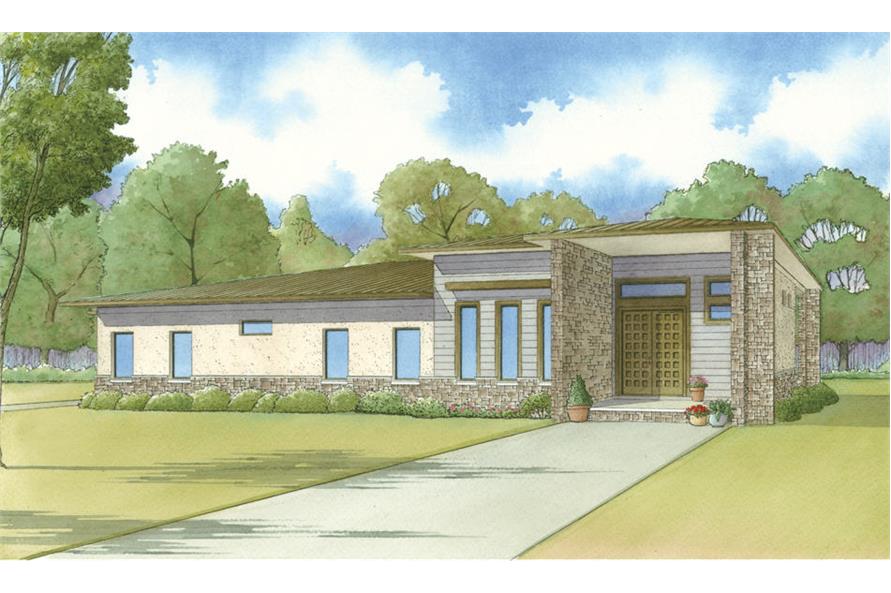 193-1115: Home Plan Rendering-Front View
