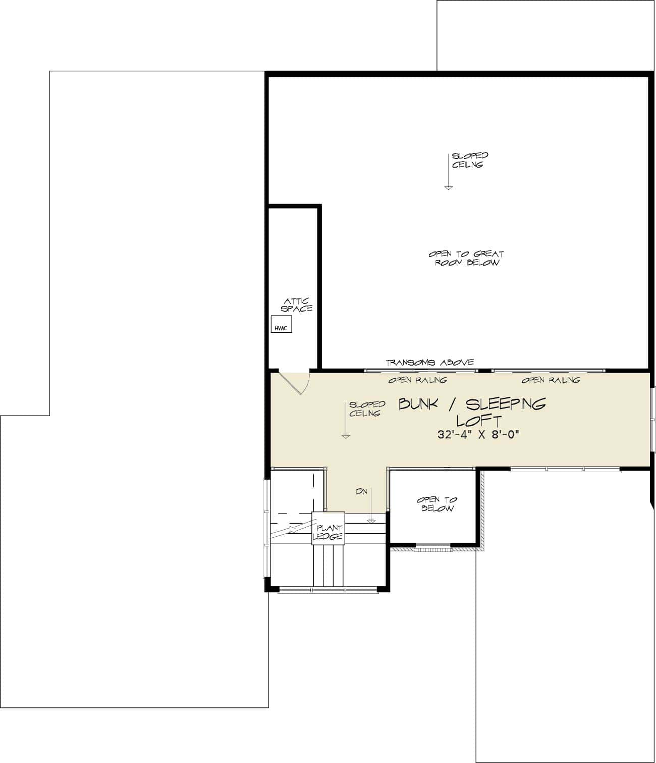 Floor Plan Upper Level of Contemporary Plan #193-1116