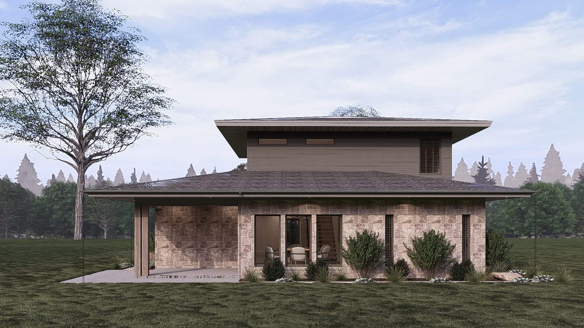 Home Plan Rear Elevation of this 3-Bedroom,1806 Sq Ft Plan -193-1117
