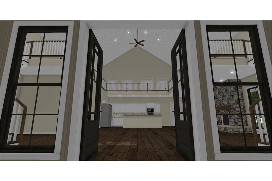 193-1120: Home Plan 3D Image-Great Room