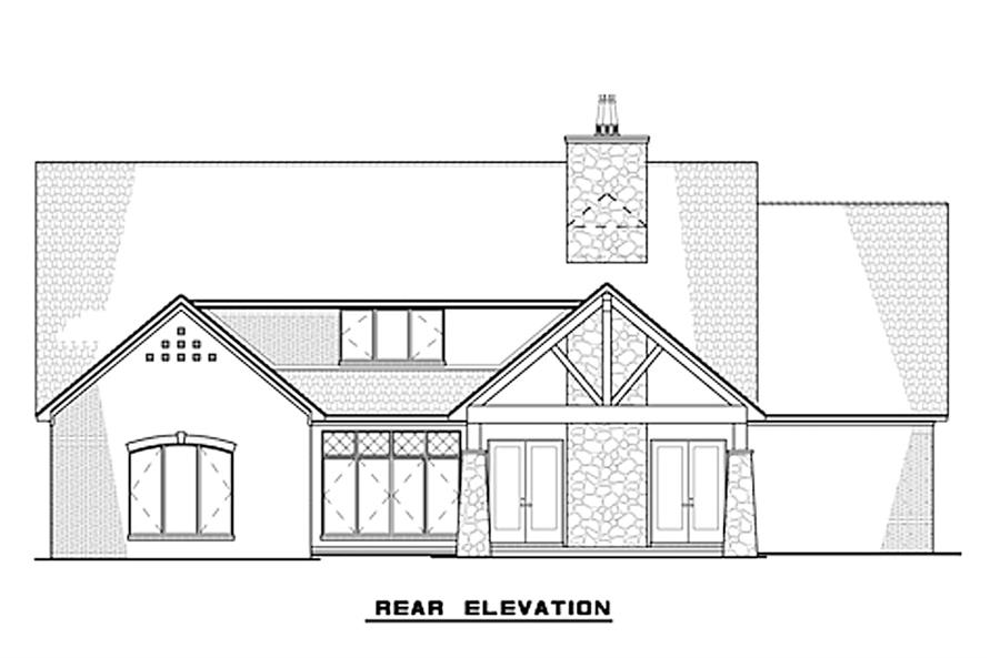Home Plan Rear Elevation of this 3-Bedroom,2399 Sq Ft Plan -193-1129