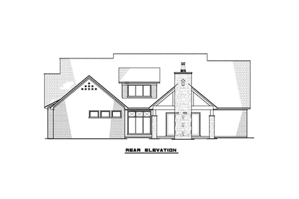 Home Plan Rear Elevation of this 3-Bedroom,2641 Sq Ft Plan -193-1131