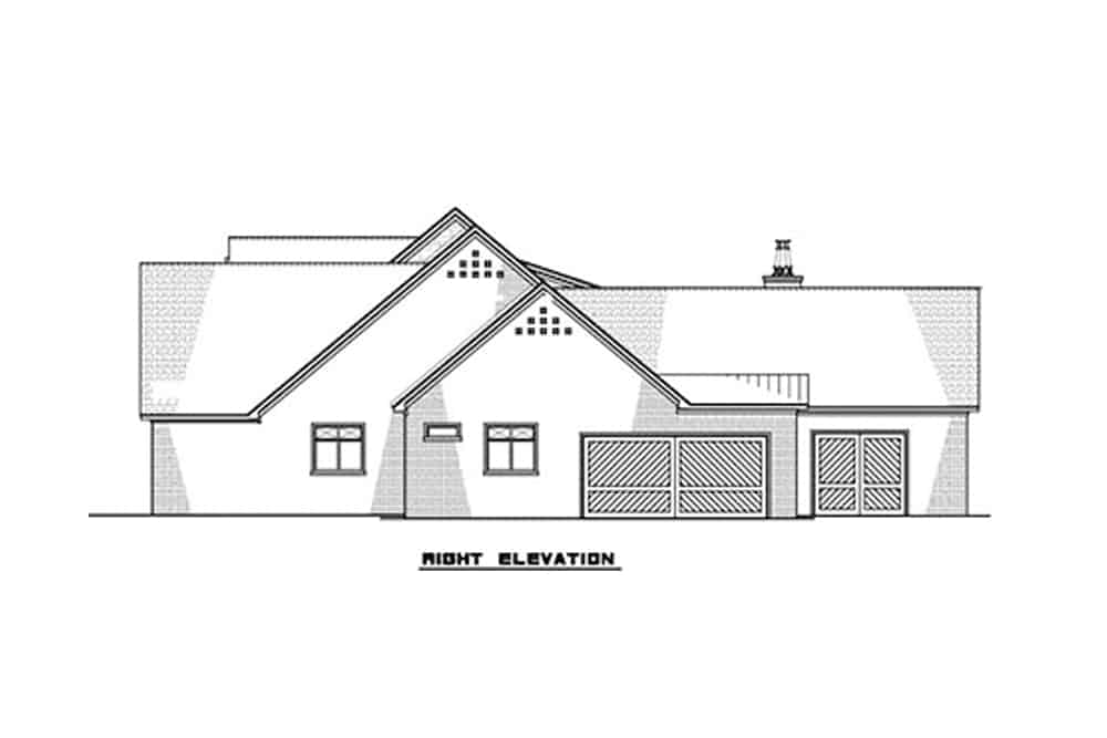 Home Plan Right Elevation of this 3-Bedroom,2641 Sq Ft Plan -193-1131