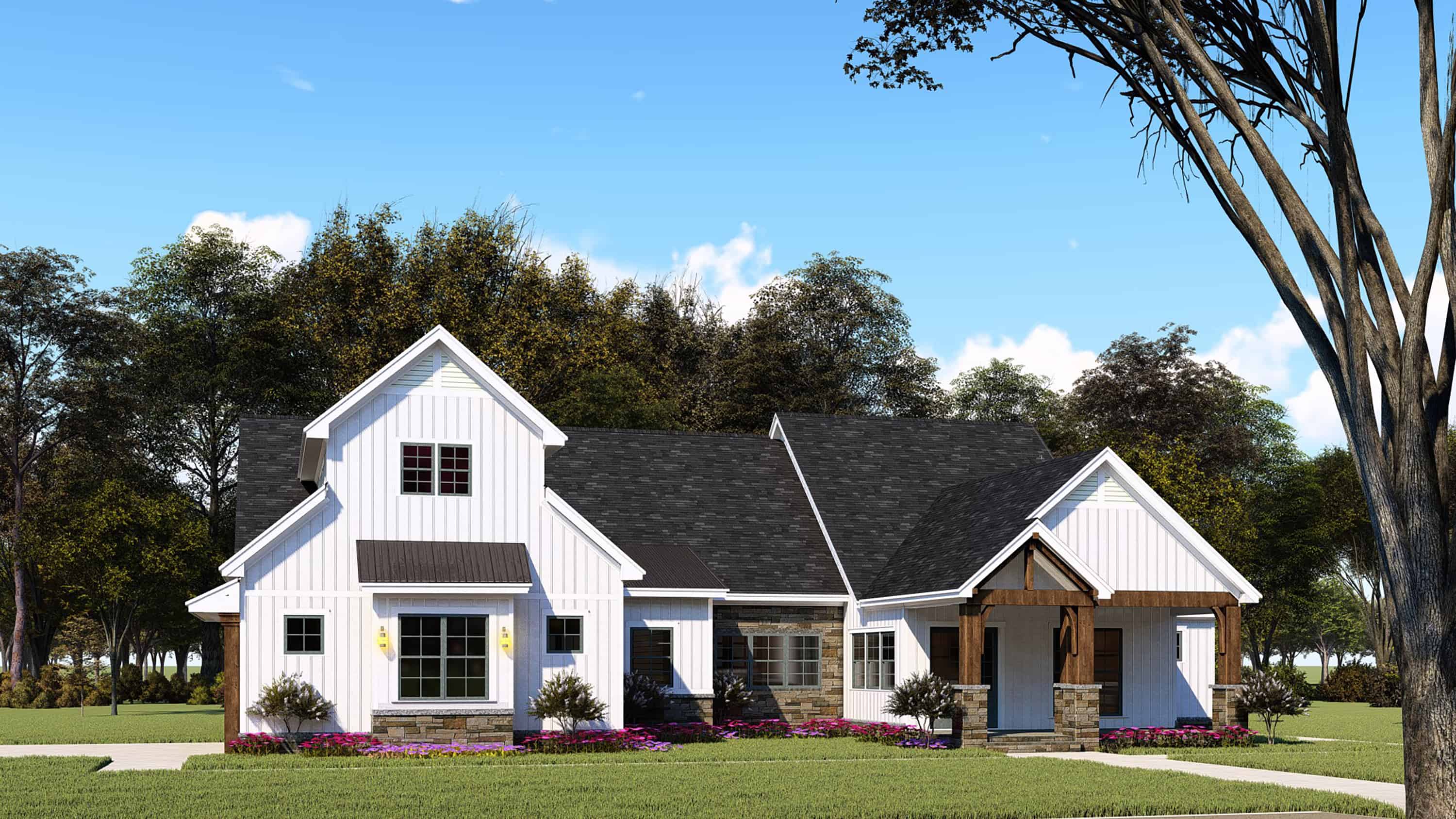 Left Side View of this 3-Bedroom, 2073 Sq Ft Plan - 193-1144