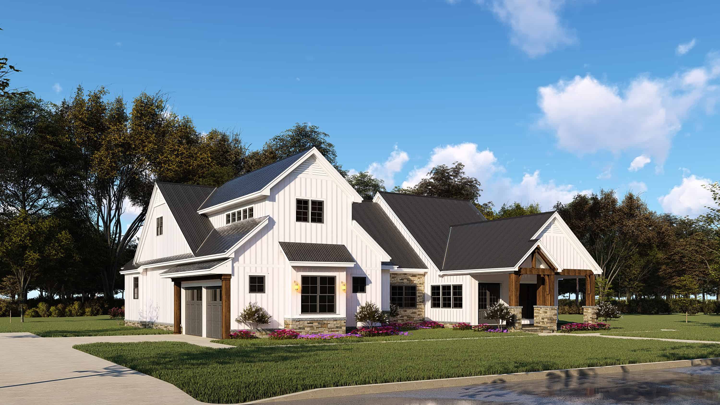 Side View of this 3-Bedroom, 2073 Sq Ft Plan - 193-1144